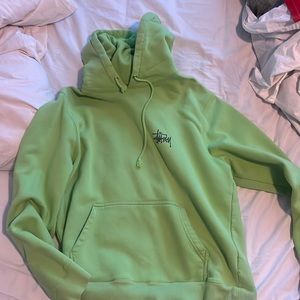 neon green stussy hoodie
